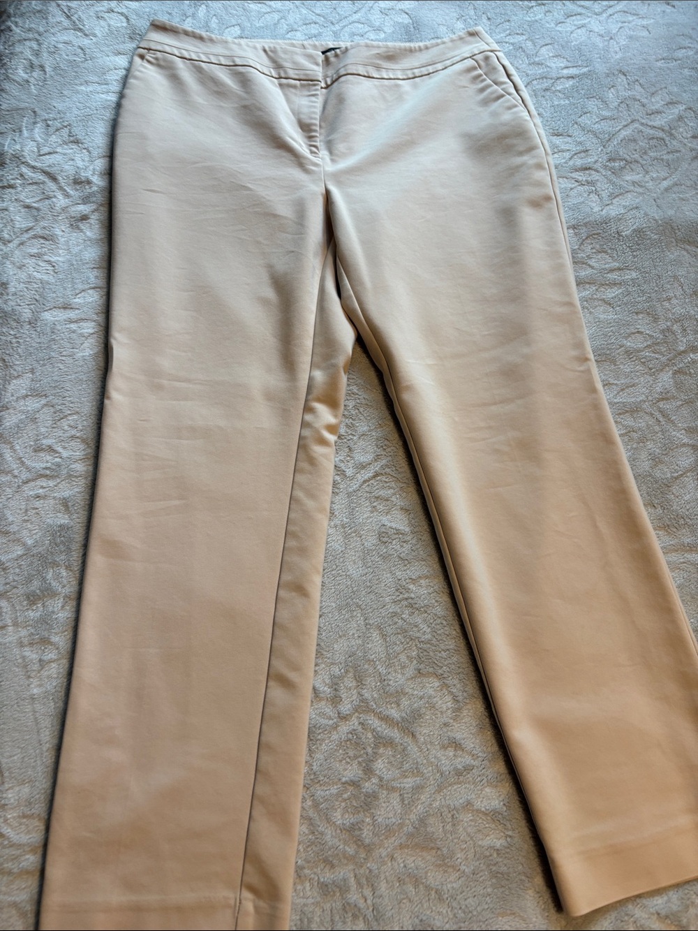 Ann Taylor Factory Straight-Leg Pants in Light Tan